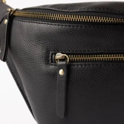 O My Bag Ledertasche Crossbody DREW BUM BAG weiches Leder Black inkl. 2 Taschengurte
