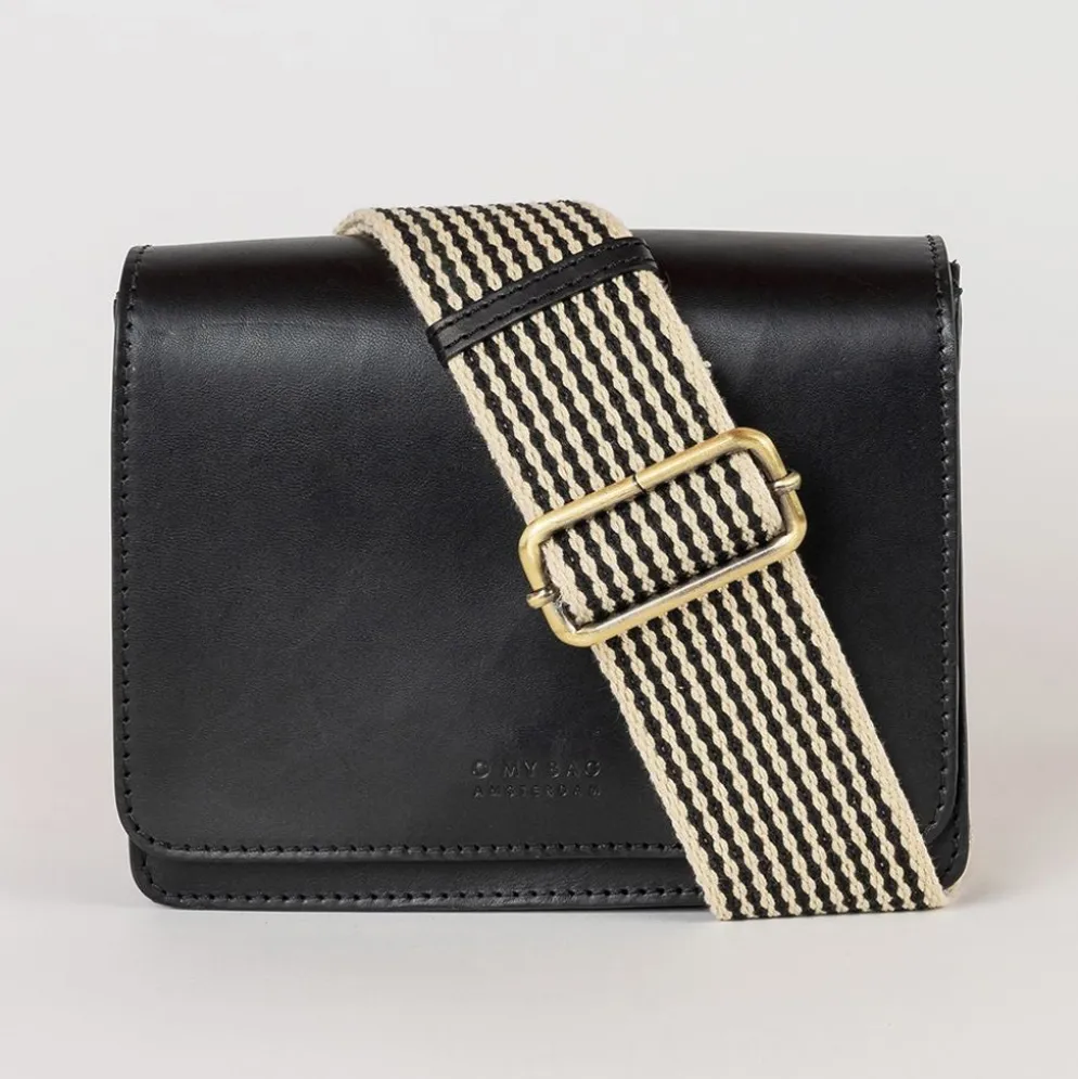 O My Bag Ledertasche Crossbody AUDREY MINI inkl. 2 Taschengurte klassisches Leder Black