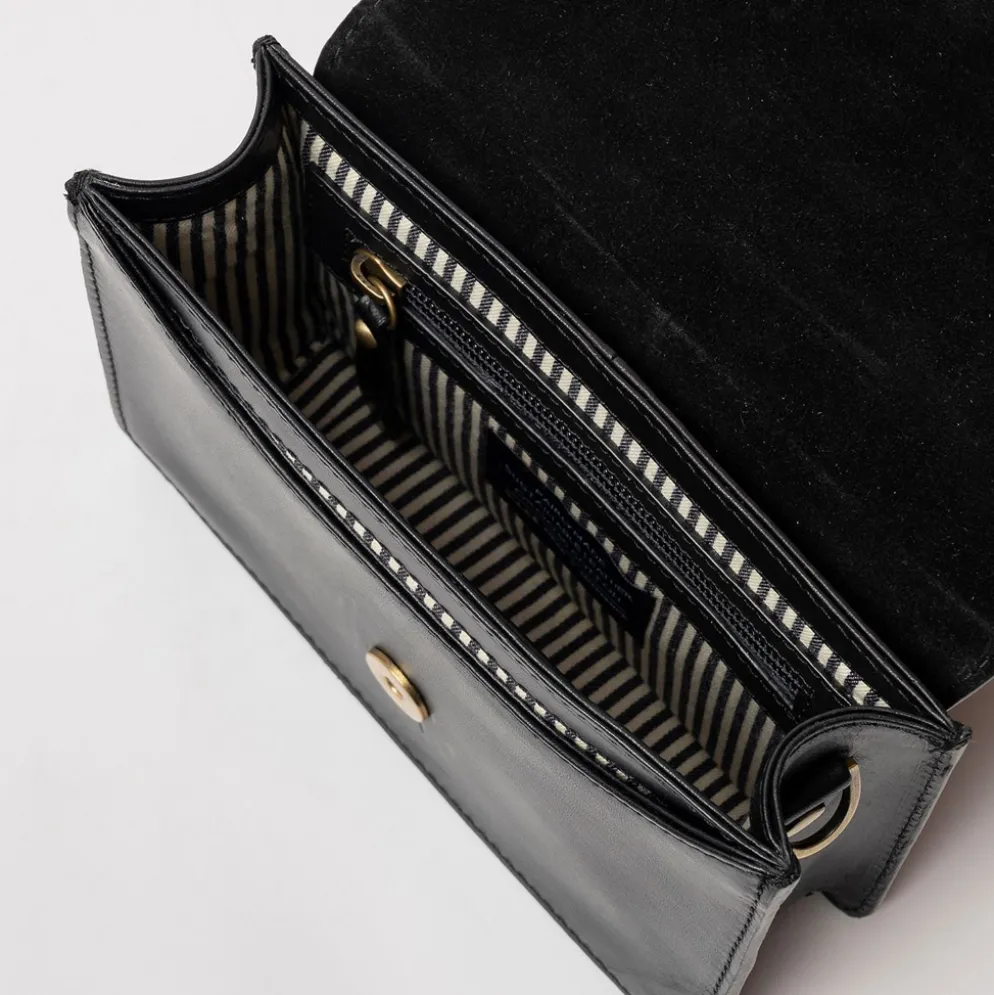 O My Bag Ledertasche Crossbody AUDREY MINI inkl. 2 Taschengurte klassisches Leder Black