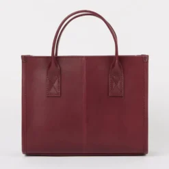O My Bag Ledertasche JACKIE MIDI inkl. Webgurt Dark Cherry klassisches Leder