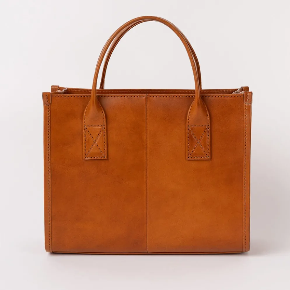 O My Bag Ledertasche JACKIE MIDI inkl. Webgurt Cognac klassisches Leder