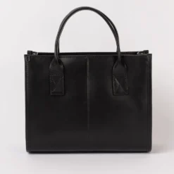 O My Bag Ledertasche JACKIE MIDI inkl. Webgurt Black klassisches Leder
