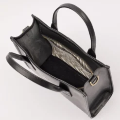 O My Bag Ledertasche JACKIE MIDI inkl. Webgurt Black klassisches Leder