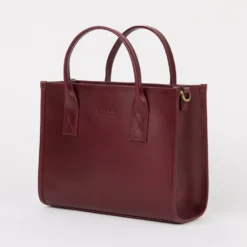 O My Bag Ledertasche JACKIE MIDI inkl. Ledergurt Dark Cherry klassisches Leder