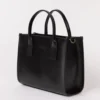 O My Bag Ledertasche JACKIE MIDI inkl. Ledergurt Black klassisches Leder