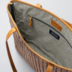 O My Bag Ledertasche Shopper GEORGIA Cognac Woven klassisches Leder