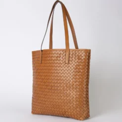O My Bag Ledertasche Shopper GEORGIA Cognac Woven klassisches Leder