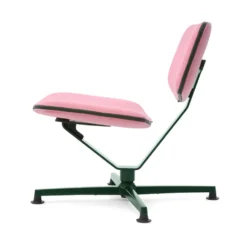 raawii Lounge chair Dark green / Stoffbezug pink