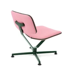 raawii Lounge chair Dark green / Stoffbezug pink