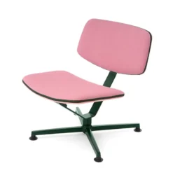 raawii Lounge chair Dark green / Stoffbezug pink