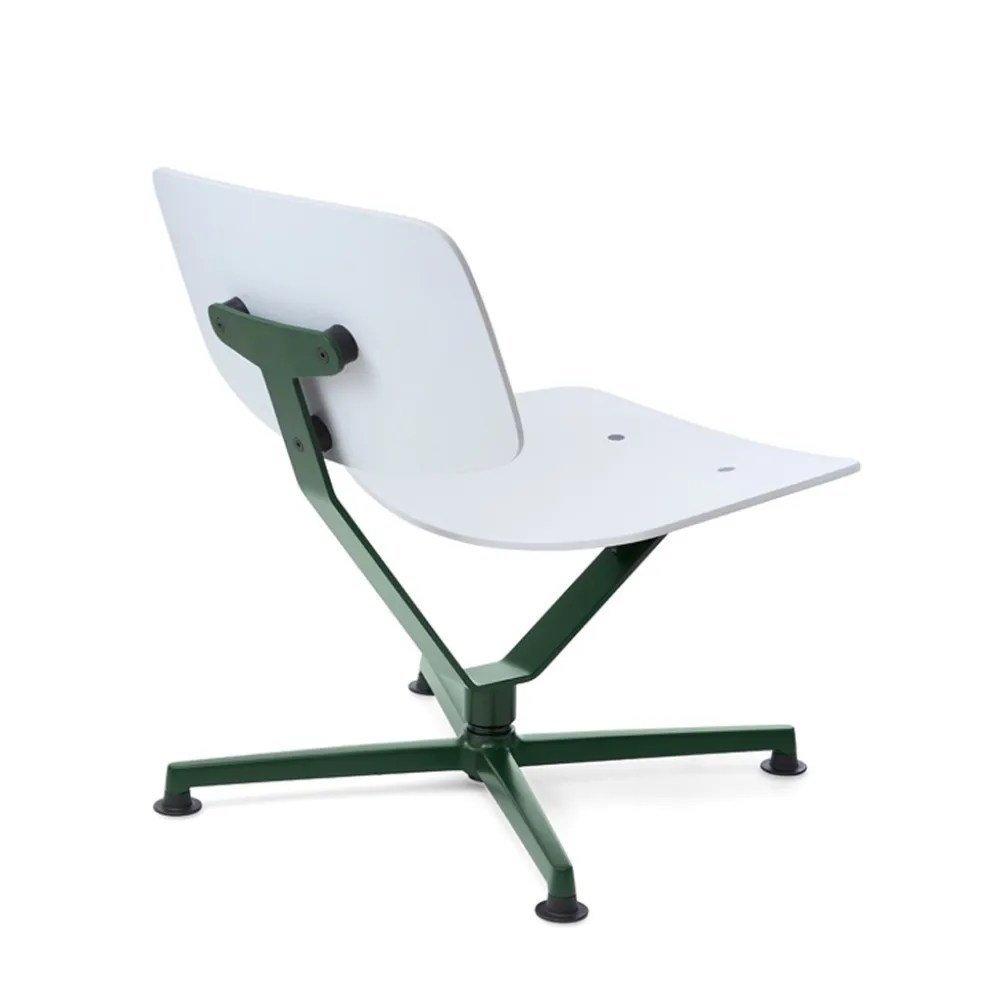 raawii Lounge chair Dark green / Sitzschale light grey