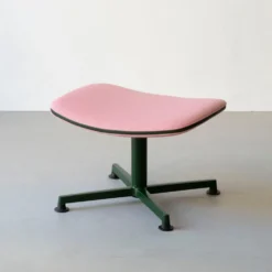 raawii Ottoman Dark green / Stoffbezug pink