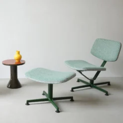 raawii Ottoman Dark green / Stoffbezug green