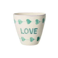 Rice Becher Keramik oval handbemalt Green LOVE 300 ml