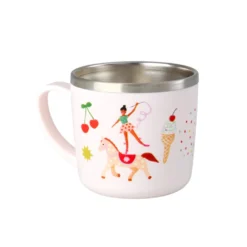 Rice Edelstahl Baby-Tasse Pink Fun Fair 260 ml