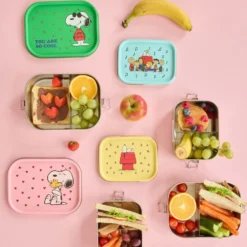 Rice Edelstahl Lunchbox Brotdose mit flexiblem Trenner Blue Snoopy 800 ml