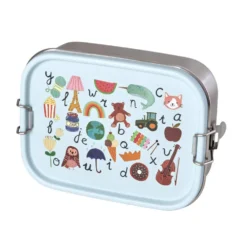Rice Edelstahl Lunchbox Brotdose mit flexiblem Trenner ABC Blue 800 ml