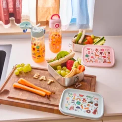 Rice Edelstahl Lunchbox Brotdose mit flexiblem Trenner ABC Blue 800 ml