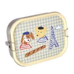 Rice Edelstahl Lunchbox Brotdose mit flexiblem Trenner Blue Kids Paris 1400 ml
