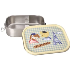 Rice Edelstahl Lunchbox Brotdose mit flexiblem Trenner Blue Kids Paris 1400 ml