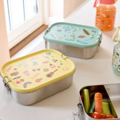 Rice Edelstahl Lunchbox Brotdose mit flexiblem Trenner Unicorn Love 1400 ml