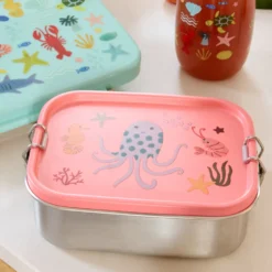 Rice Edelstahl Lunchbox Brotdose mit flexiblem Trenner Coral Ocean 800 ml