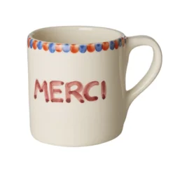 Rice Keramik Tasse handbemalt MERCI