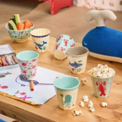 Rice Melamin Becher Blue Ocean Prints 160 ml 6er-Set