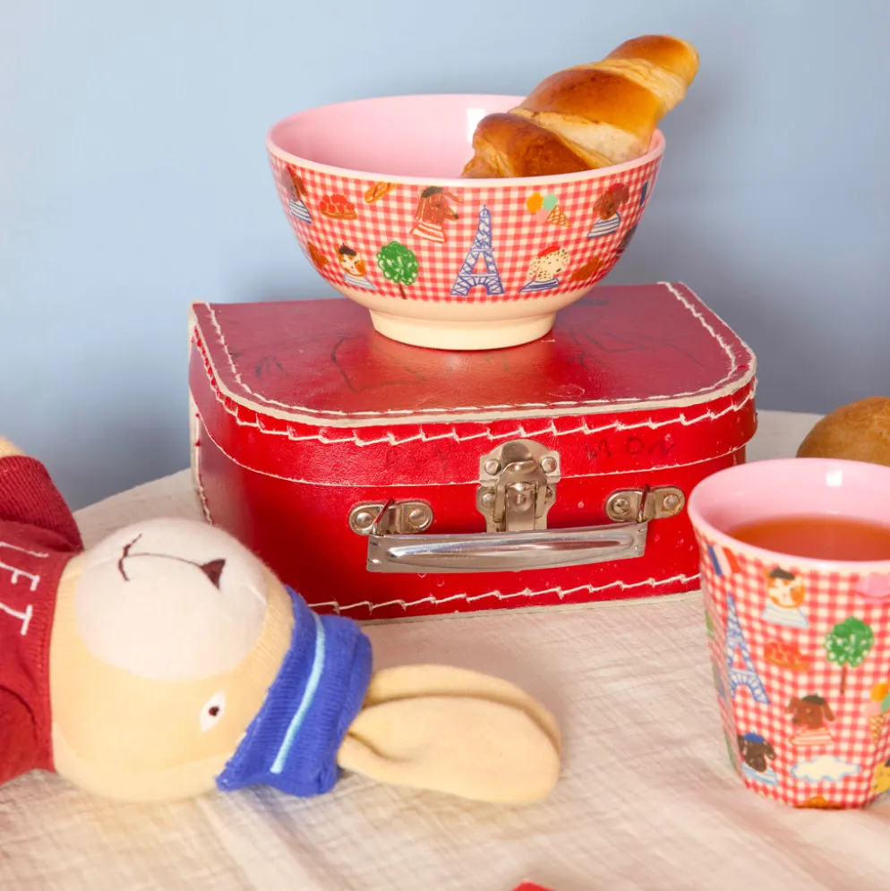Rice Melamin Becher Red Kids in Paris Pink 250 ml