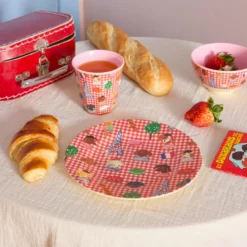 Rice Melamin Becher Red Kids in Paris Pink 250 ml