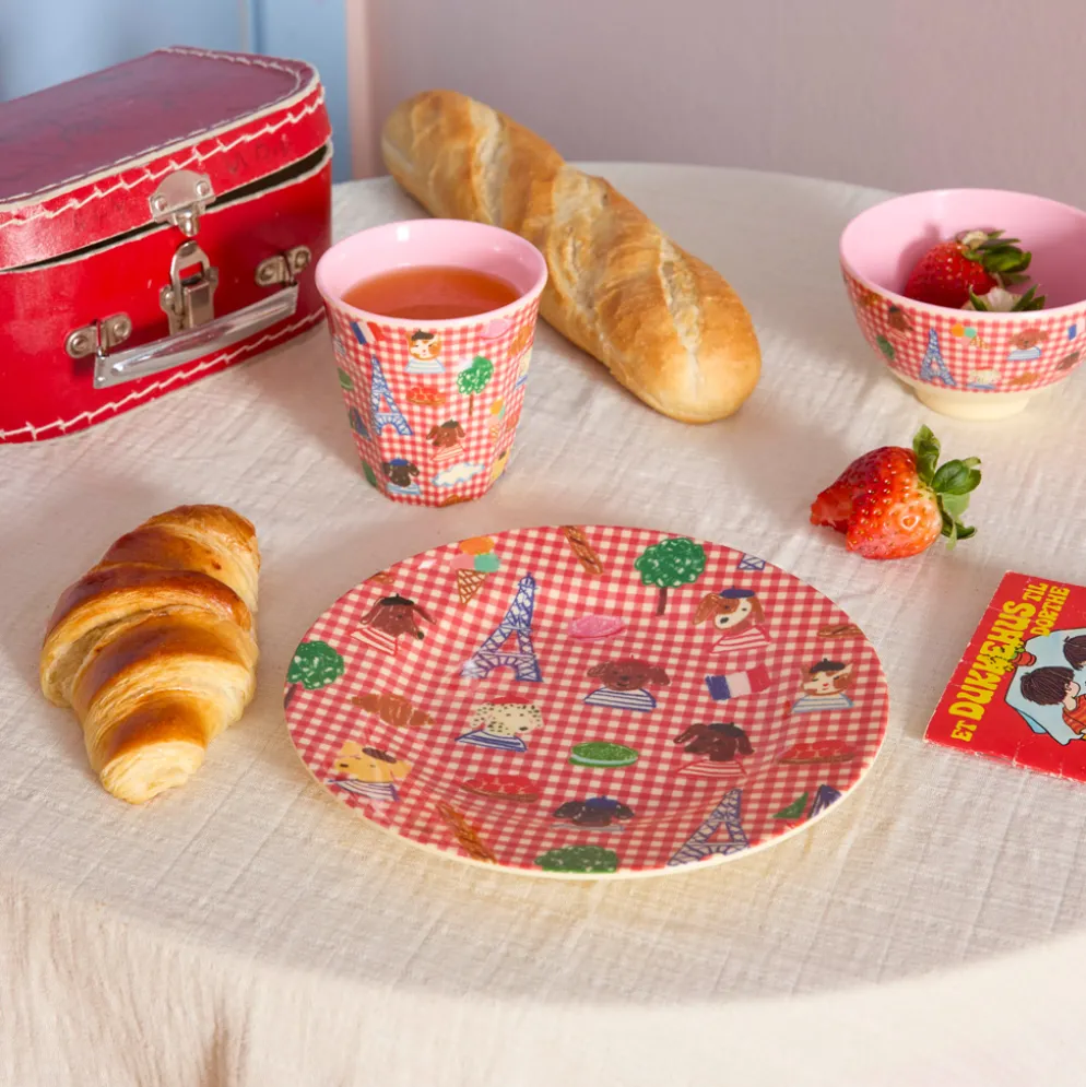 Rice Melamin Becher Red Kids in Paris Pink 250 ml