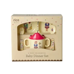 Rice Melamin Geschirr Baby Geschenkbox Nathalie Lété Cream 4-teilig