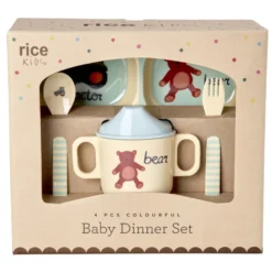 Rice Melamin Geschirr Baby Geschenkbox Blue ABC 4-teilig