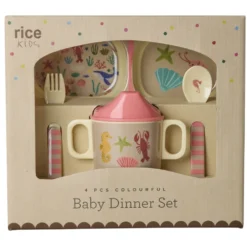 Rice Melamin Geschirr Baby Geschenkbox Coral Ocean 4 teilig