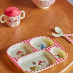 Rice Melamin-Geschirr Baby Geschenkbox Pink Happy Forest 4-teilig
