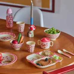 Rice Melamin-Geschirr Baby Geschenkbox Pink Happy Forest 4-teilig