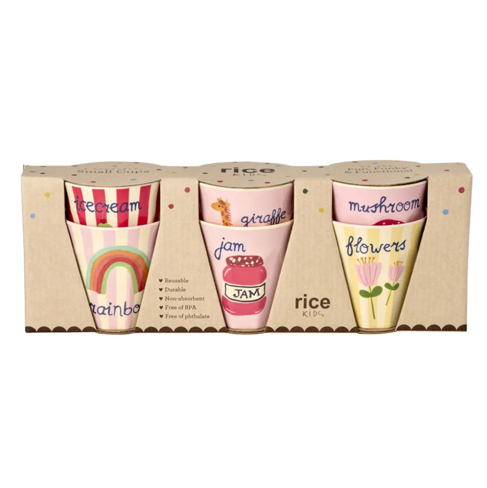 Rice Melamin Kinderbecher ABC 6er-Set 160 ml