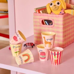 Rice Melamin Kinderbecher ABC 6er-Set 160 ml