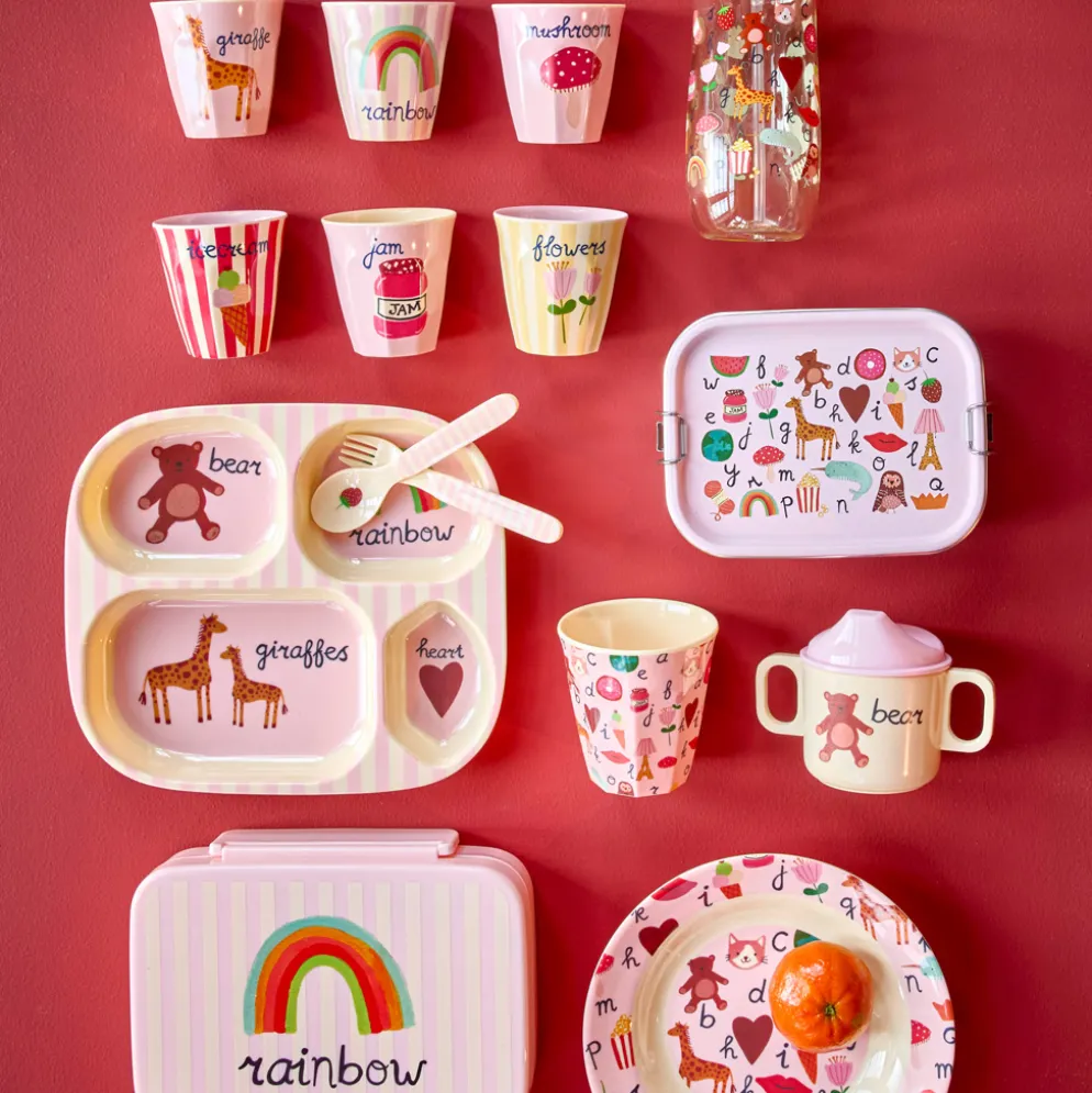 Rice Melamin Kinderbecher ABC 6er-Set 160 ml