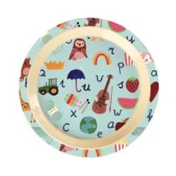 Rice Melamin Kinderteller Blue ABC 22 cm