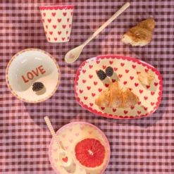 Rice Melamin Kleiner Teller Oval Favorite Hearts Red Kiss