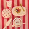 Rice Melamin Kuchenteller Favorite Hearts Red Kiss