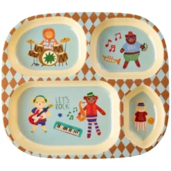 Rice Melamin Melamin-Geschirr Geschenkbox Blue Music Band 4-teilig
