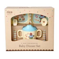Rice Melamin Melamin-Geschirr Geschenkbox Blue Music Band 4-teilig