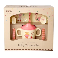 Rice Melamin Melamin-Geschirr Geschenkbox Pink Music Band 4-teilig