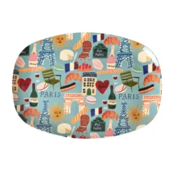 Rice Melamin Teller Oval Paris Mon Amour