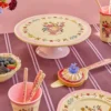 Rice Melamin Tortenplatte mit Fuß Nathalie Lété Pink
