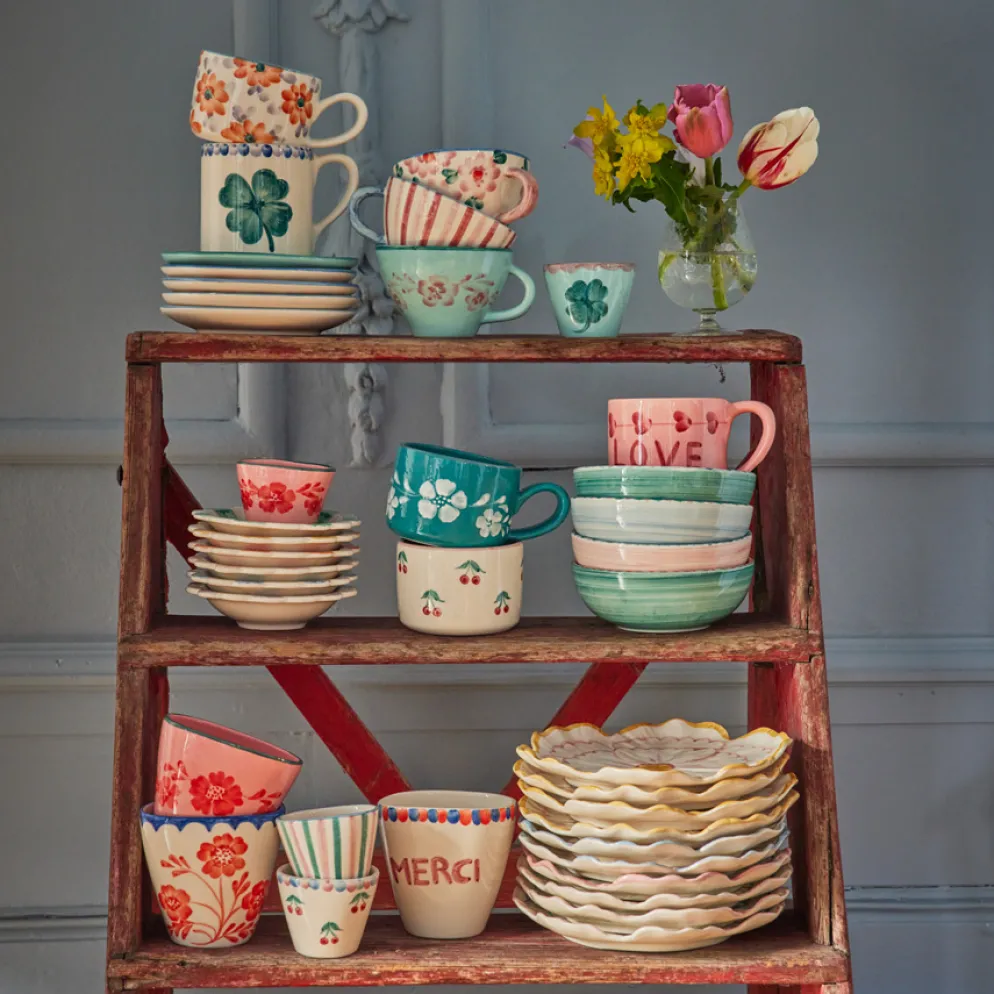 Rice Schüssel Keramik handbemalt Soft Pink Flower Lavender 350 ml