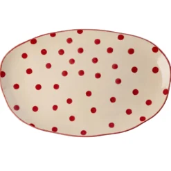 Rice Servierplatte Keramik Red Dots Large