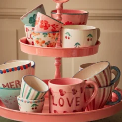 Rice Teetasse Keramik handbemalt Stripes 150 ml